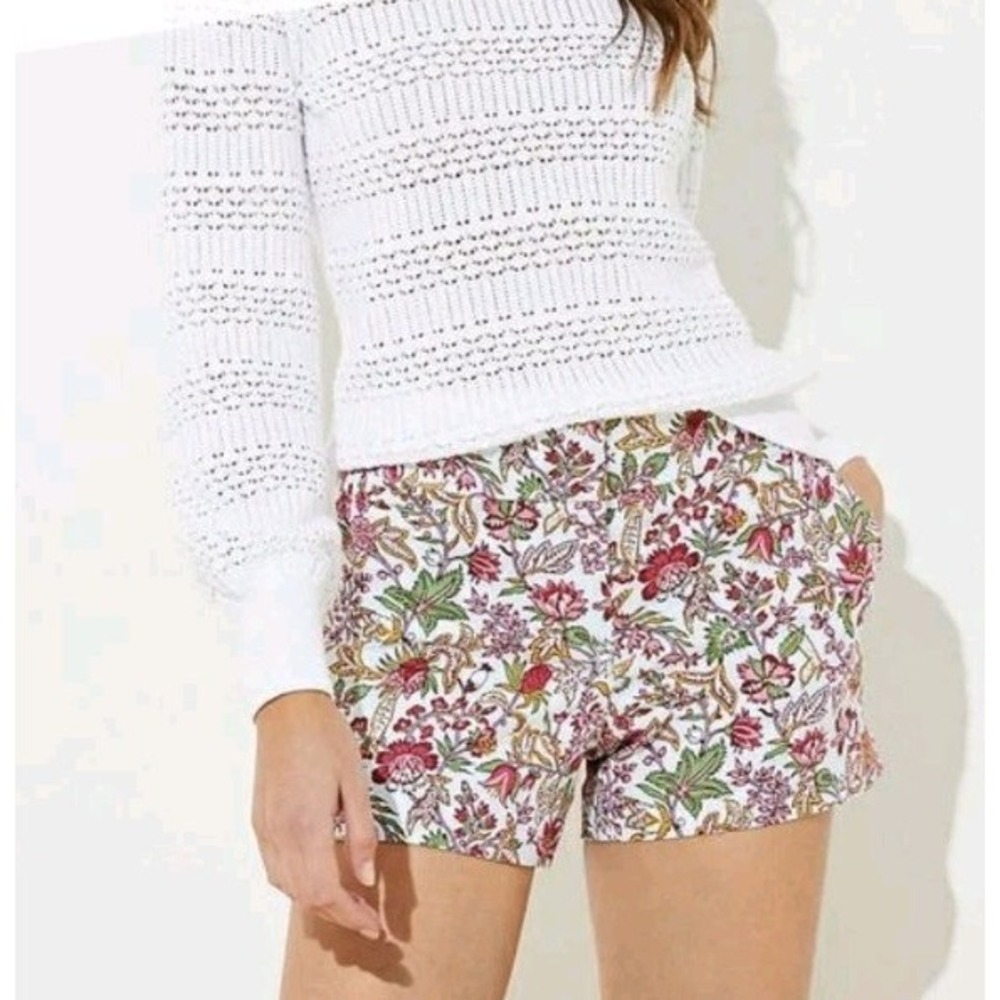 New LOFT The Riviera Floral Shorts 2P Cottage Boho‎ Casual Chino Summer Paisley